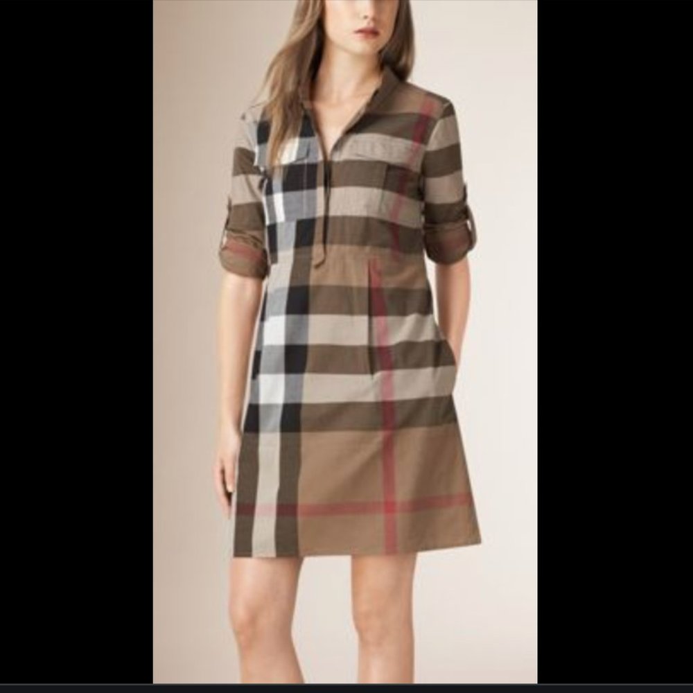 Burberry Brit Plaid dress with pocket US 8 Medium